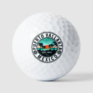 Balles De Golf Puerto Vallarta Mexique Retro Sunset Souvenirs 60s