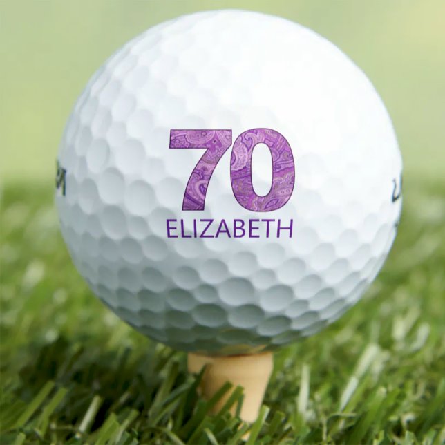 Balles De Golf Purple 70e anniversaire Golfer cadeau 70 ans éléga (Créateur téléchargé)