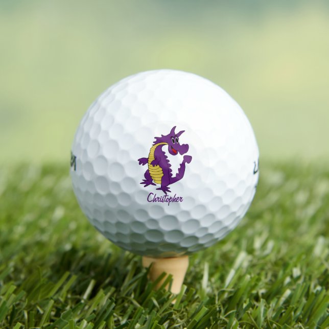 Balles De Golf Purple Dragon Design (T-shirt Insitu)
