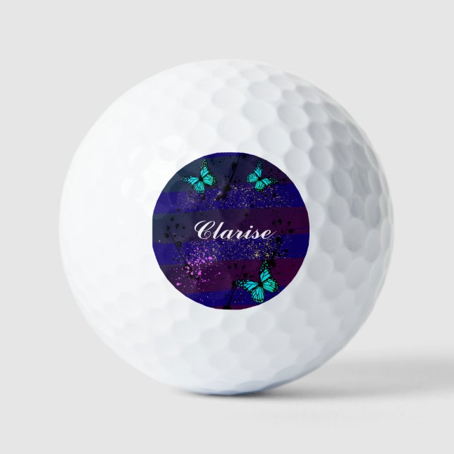 Balles De Golf Purple Ephemera vibrant color art (Recto)