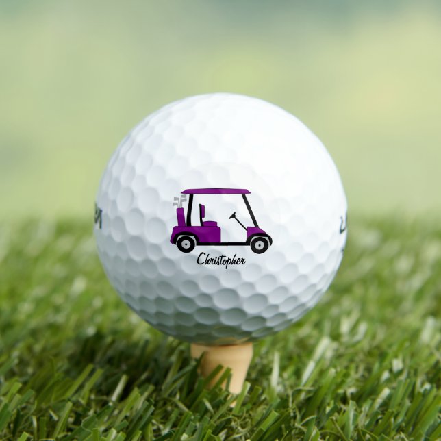 Balles De Golf Purple Golf Buggy Design (T-shirt Insitu)