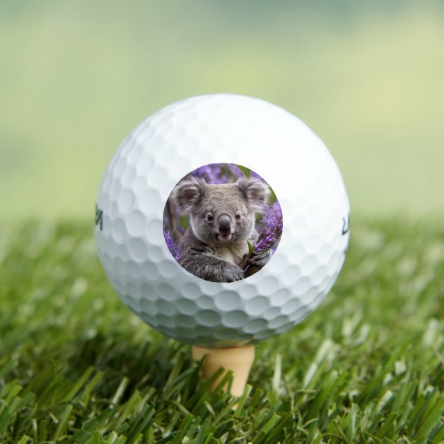 Balles De Golf Purple Jacaranda Koala Ours, (T-shirt Insitu)