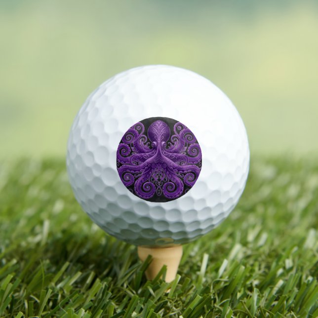 Balles De Golf Purple Octopus Victorian Steampunk Kraken  (T-shirt Insitu)