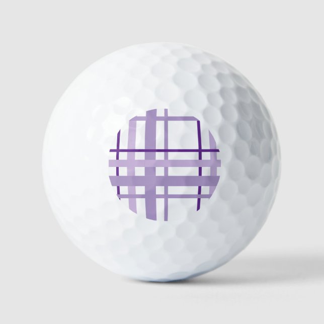 Balles De Golf Purple Striped Pattern  (Recto)