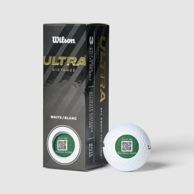 Balles De Golf QR Code Business Logo Professionnel Vert Moderne (Emballage)