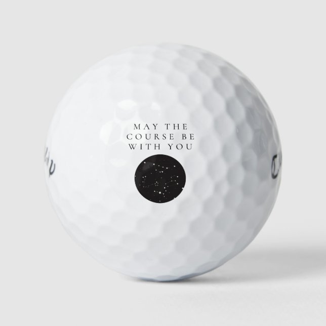 Balles De Golf 'Que le parcours soit avec vous' Humour Fans de sc (Devant)