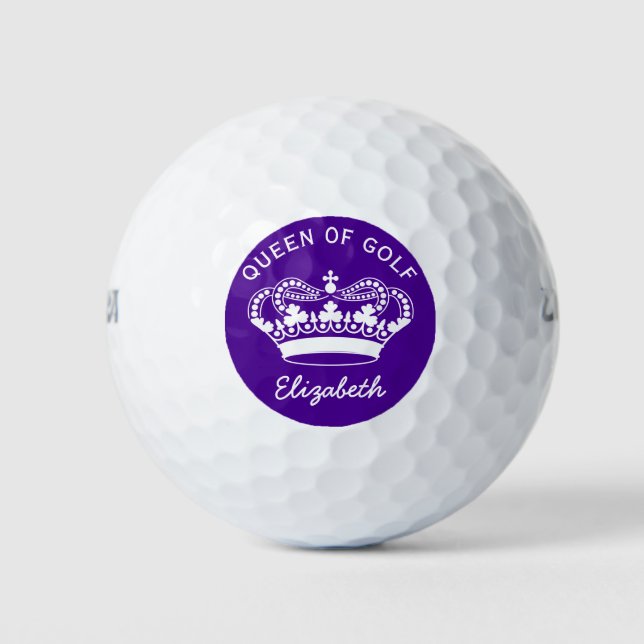 Balles De Golf Queen of Golf Monogram Purple Golf Balls (Devant)