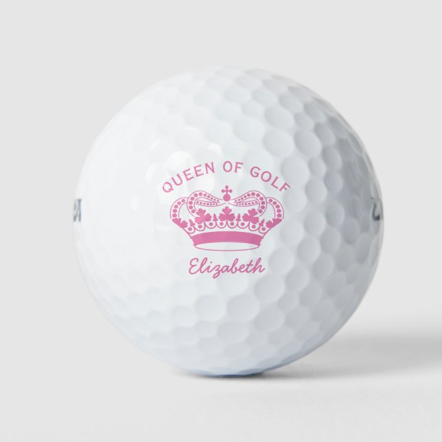 Balles De Golf Queen of Golf Pink Monogram Golf Balls (Devant)