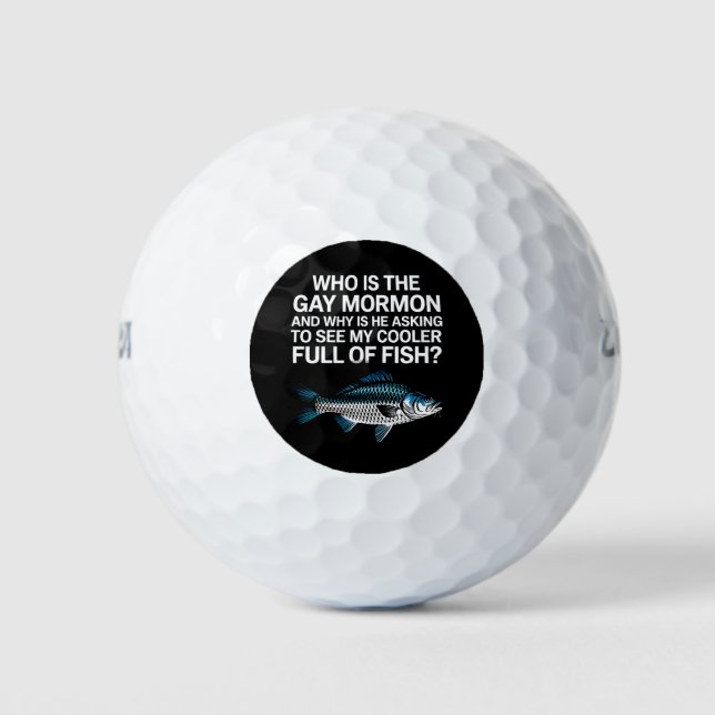 Balles De Golf Qui Est Le Poisson Gay Mormon Drôle LGBTQ Pride (Devant)