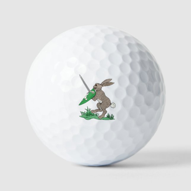 Balles De Golf Rabbit de guerrier médiéval (Recto)