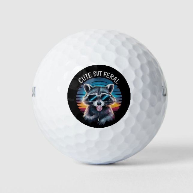 Balles De Golf Raccoon mignon mais feral Funny (Devant)