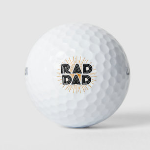 Balles De Golf Rad Papa Don de l'enfant au père Typographie noire