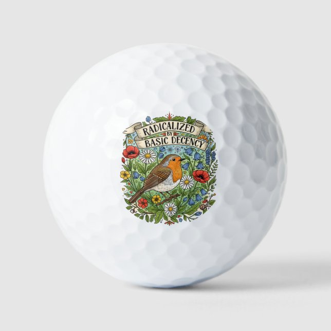 Balles De Golf Radicalized by Basic Decency Aesthetic Art Bird (Recto)