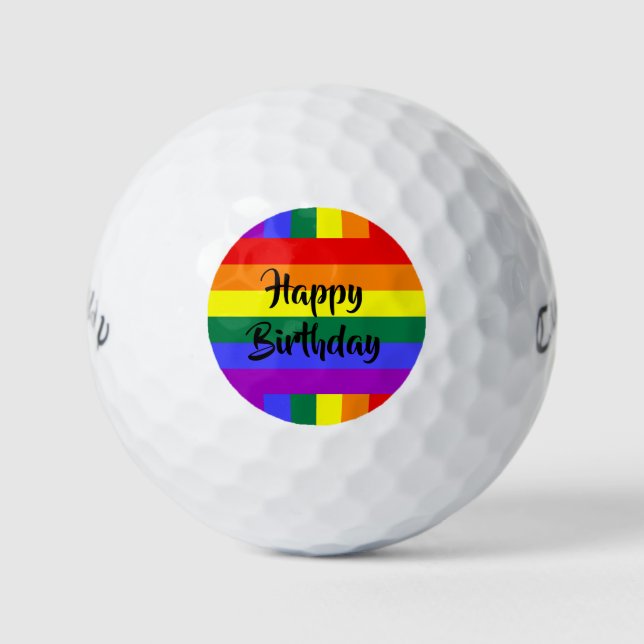 Balles De Golf #rainbow happy banales de golf d'anniversaire (Devant)