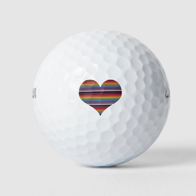 Balles De Golf Rainbow Ribbon Cable Heart Golf Ball (Devant)