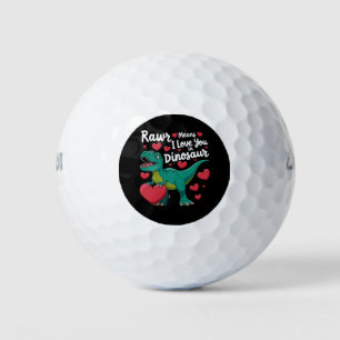 Balles De Golf Rawr signifie je t'aime en valentin T Rex de dinos