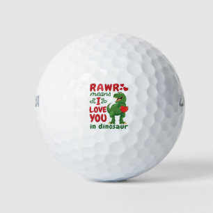 Balles De Golf Rawr Signifie Que Je T'Aime À Dinosaur