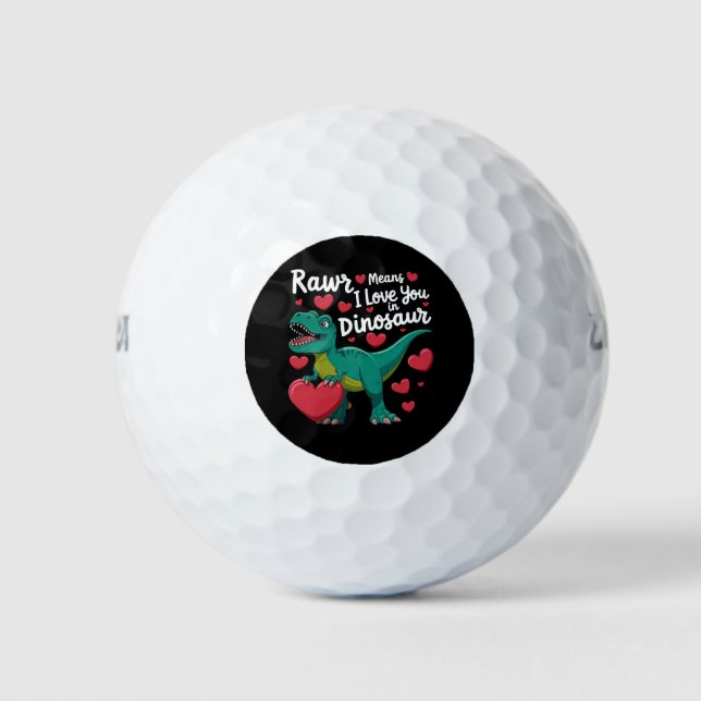 Balles De Golf Rawr Signifie Que Je T'Aime Dans Dinosaur T Rex Va (Devant)