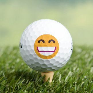 Balles De Golf Rayonnement Visage Souriant Yeux mignons Couleurs