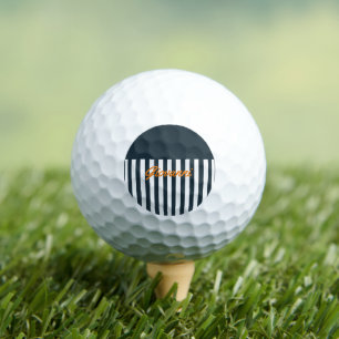 Balles De Golf Rayures Navy Monogramme du gentleman moderne