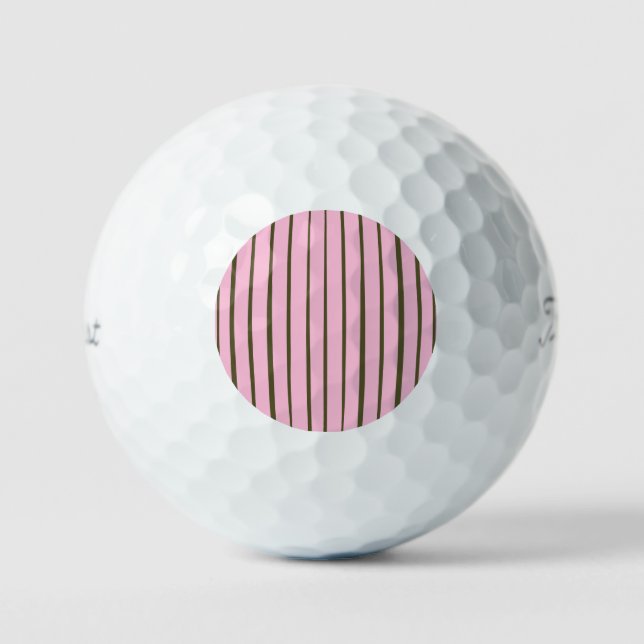 Balles De Golf Rayures Vertes Roses (Recto)