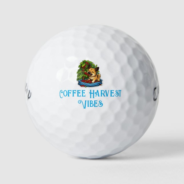 Balles De Golf Récolte de café de chiot mignon (Devant)