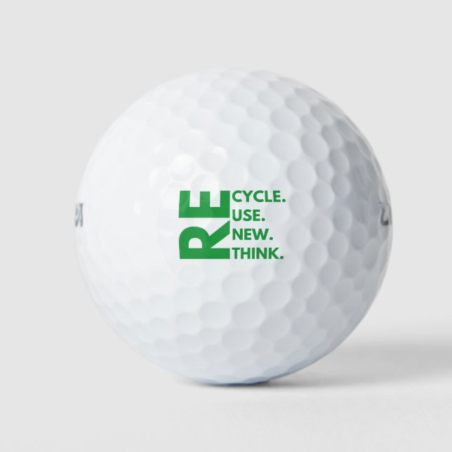 Balles De Golf Recycler Réutiliser Renouveler Repenser Jour de la (Devant)