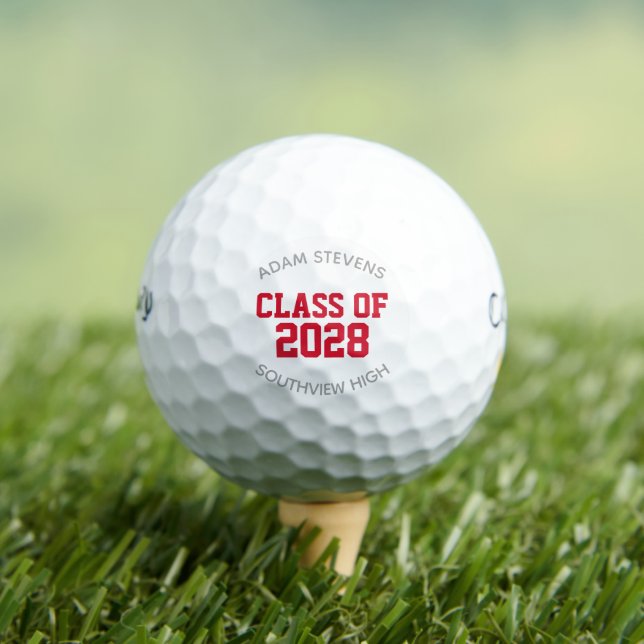 Balles De Golf Red and Grey Classic Varsity Graduate Class Cadeau (T-shirt Insitu)