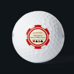Balles De Golf Red Black Cream Poker Chip Vegas Thème Anniversair<br><div class="desc">Ces balles de golf rouges, noires et crème blanches feraient un cadeau parfait pour le garçon d'anniversaire, ou, pour toute la fête à utiliser pendant une journée au golf ! Personnalisez le design avec un nom et une date de naissance # en noir au centre, et votre texte en rouge...</div>