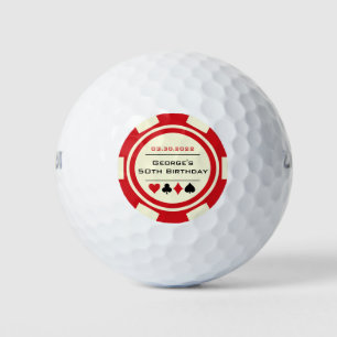 Balles De Golf Red Black Cream Poker Chip Vegas Thème Anniversair