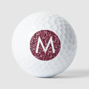 Balles De Golf Red Burgundy Maroon personnalisé initial