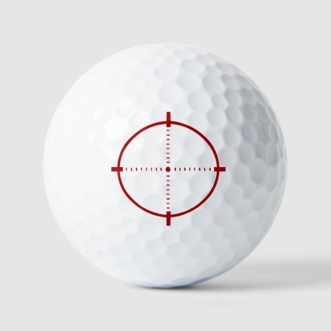 Balles De Golf Red Crosshair Target Button  (Recto)