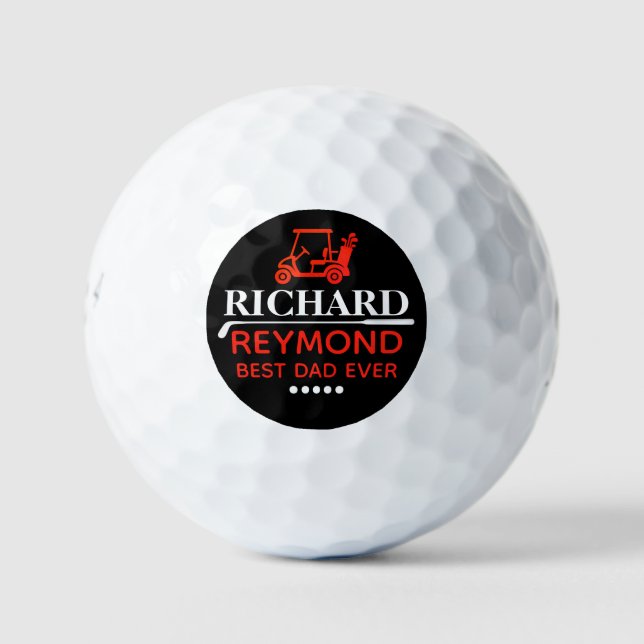 Balles De Golf Red Golf Cart - Best Dad Golfer Mark (Devant)