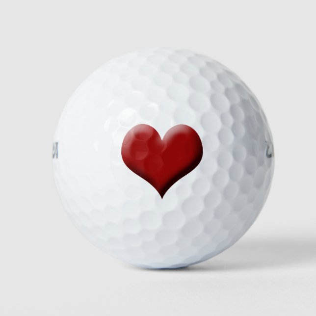 Balles De Golf Red Heart Valentine (Devant)