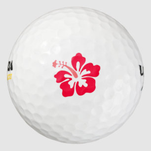 Balles De Golf Red Hibiscus Logo Golf Ball