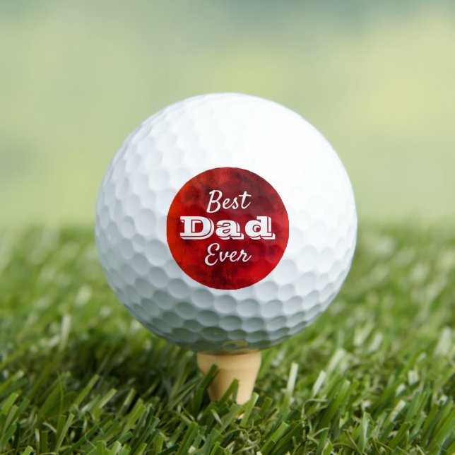 Balles De Golf Red Ombre Meilleur Papa Jamais Audacieux Typograph (T-shirt Insitu)