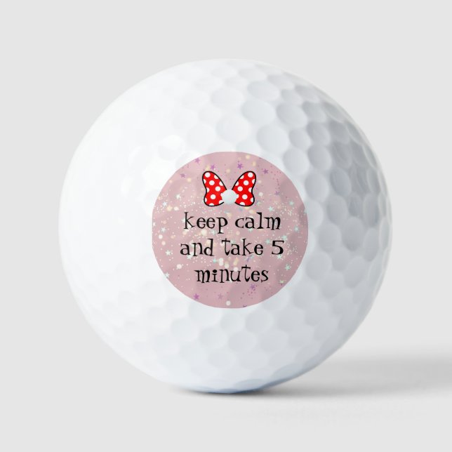 Balles De Golf Red polka dots vibrant Ribbon (Recto)