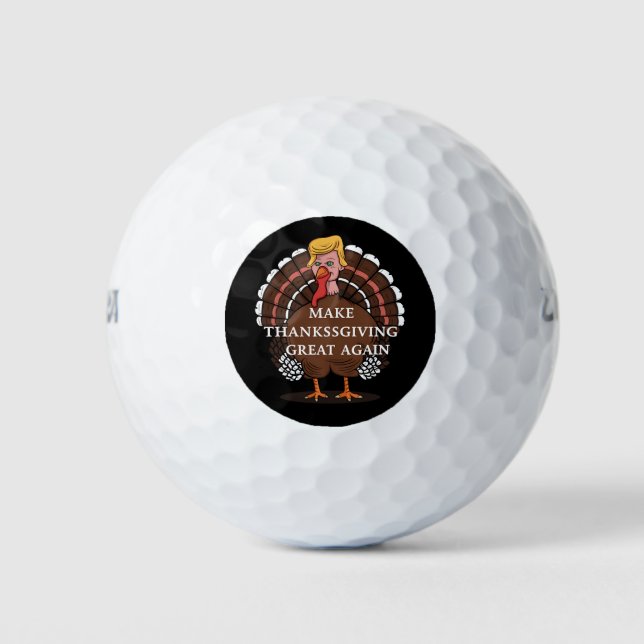 Balles De Golf Refaisons Thanksgiving Great Again Trump Dinde 202 (Devant)