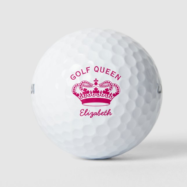 Balles De Golf Reine de golf couronne rose chaud (Devant)