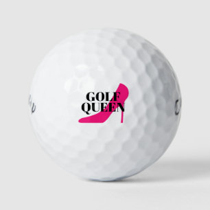 Balles De Golf Reine de golf sur talons aiguilles roses personnal