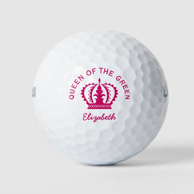 Balles De Golf Reine de la couronne vert rose chaud (Devant)