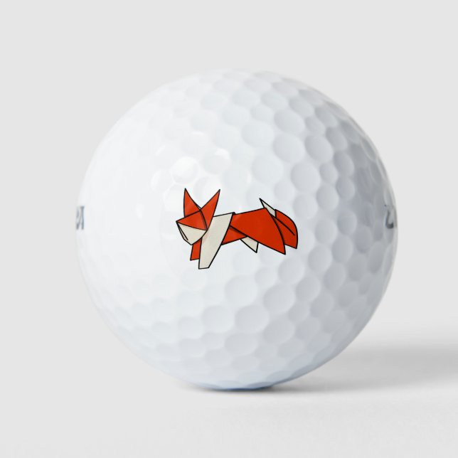 Balles De Golf Renard à motifs texturés Origami (Devant)