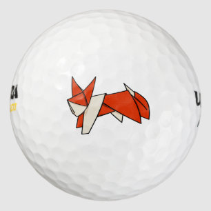 Balles De Golf Renard à motifs texturés Origami