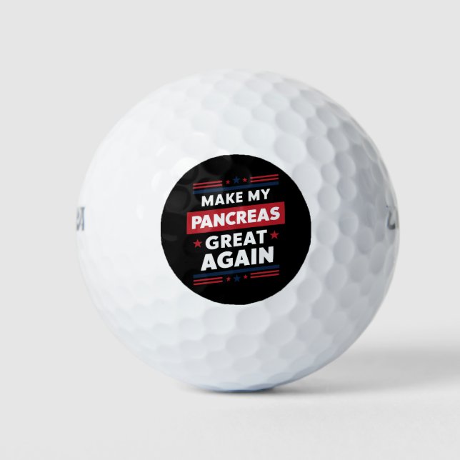 Balles De Golf Rendez Mon Pancréas Grande Encore Sensibilisation  (Devant)