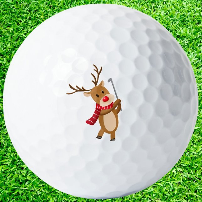 Balles De Golf Renne Rudolph jouant au golf (Créateur téléchargé)