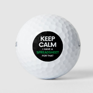Balles De Golf Restez calme J'ai une feuille de calcul pour ça -
