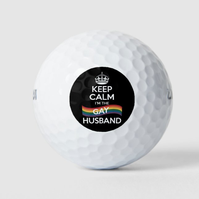 Balles De Golf Restez calme Je suis la femme gay mariée papa LGBT (Devant)