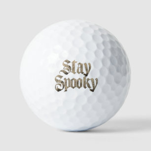 Balles De Golf "Restez effrayant" Typographie gothique vintage