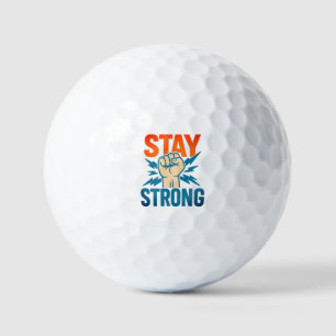 Balles De Golf Restez forts - Vintage Poing Motivational Desi