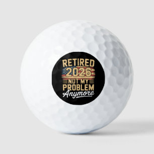 Balles De Golf Retraité 2026 Plus Mon Problème Drapeau US Rétro